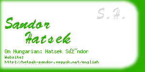 sandor hatsek business card